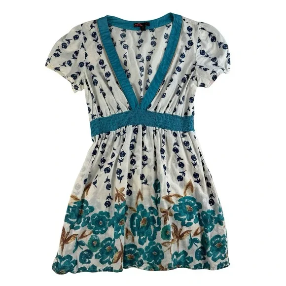 Vintage Y2K Forever 21 M Babydoll Mini Dress Tunic Top Empire Coquette Milkmaid - Picture 3 of 13